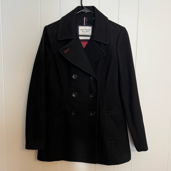 Tommy Hilfiger Women's  Double Breasted Black ‎ Peacoat size S - Picture 1 of 6